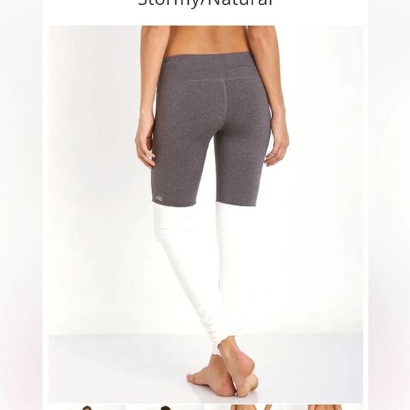 New Alo Yoga Goddess Ribbed Legging - Stormy/NaturalSize: Small - Picture 5 of 8